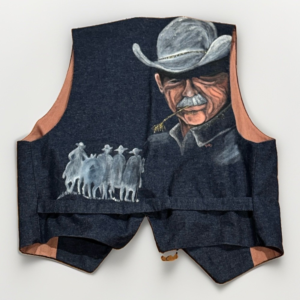 Vintage Western Concho Navajo Native Vest Cowboy Arrowhead Handmade Double D RRL